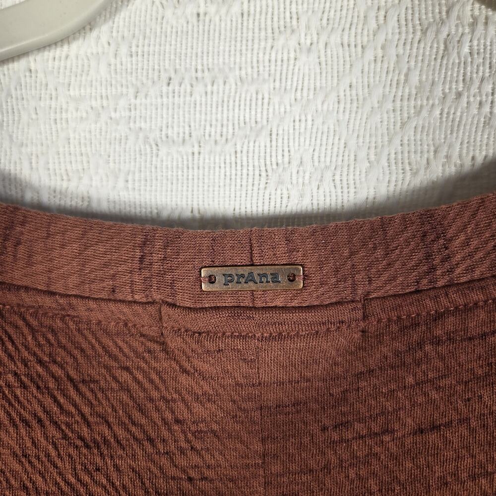 Prana Foundation Long Sleeve Dress Small Rust Tie Waist Pocket Casual Athleisure - Picture 10 of 11